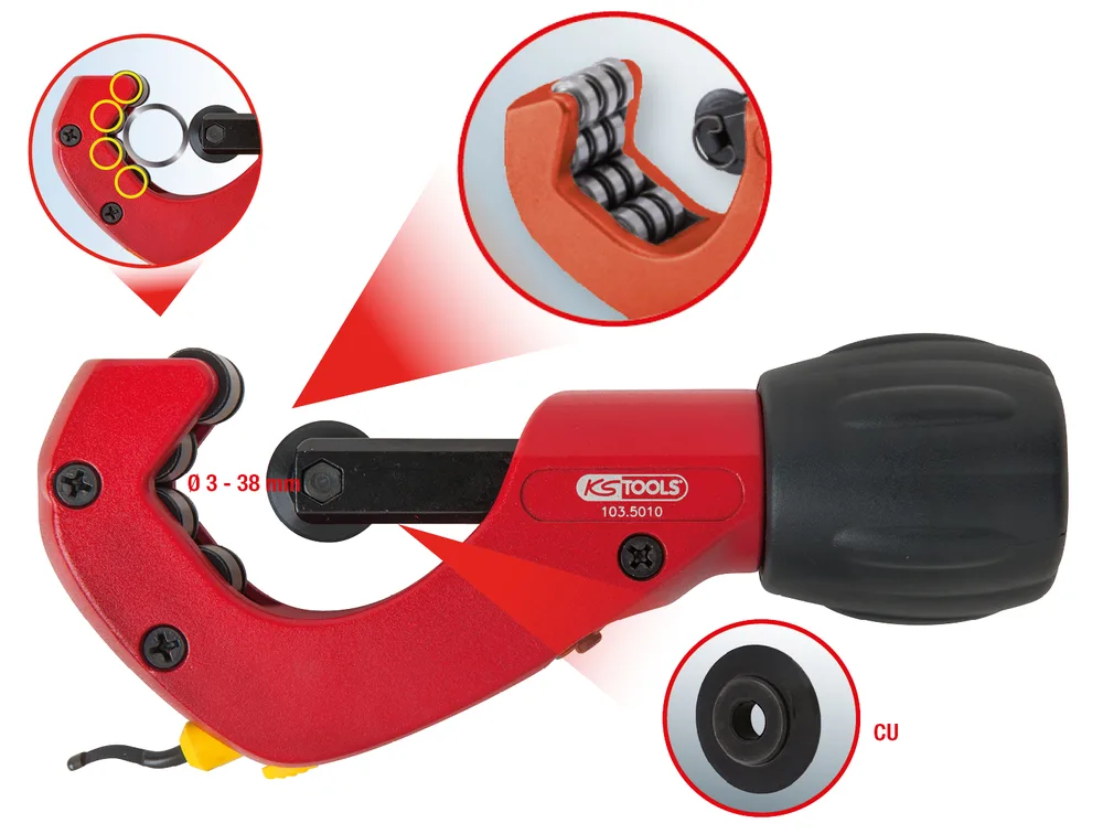 Rezač rúr 3–38 mm, teleskopický, 165 mm KS Tools 103.5010