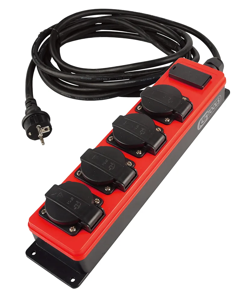 Rozbočovač s 4 zásuvkami + 2 USB, dĺžka 5 m KS Tools 150.4232F