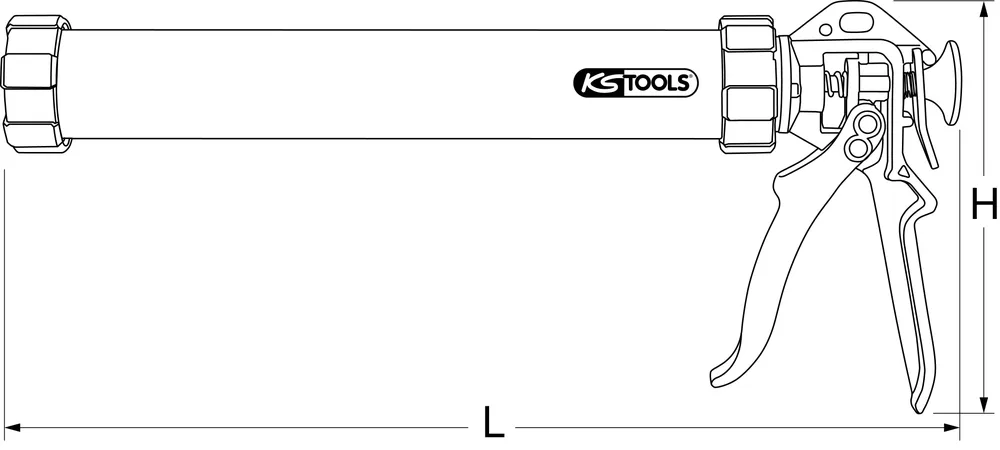 Ručná vytláčacia pištoľ na kartuše 600 ml, 480 mm KS Tools 980.3000