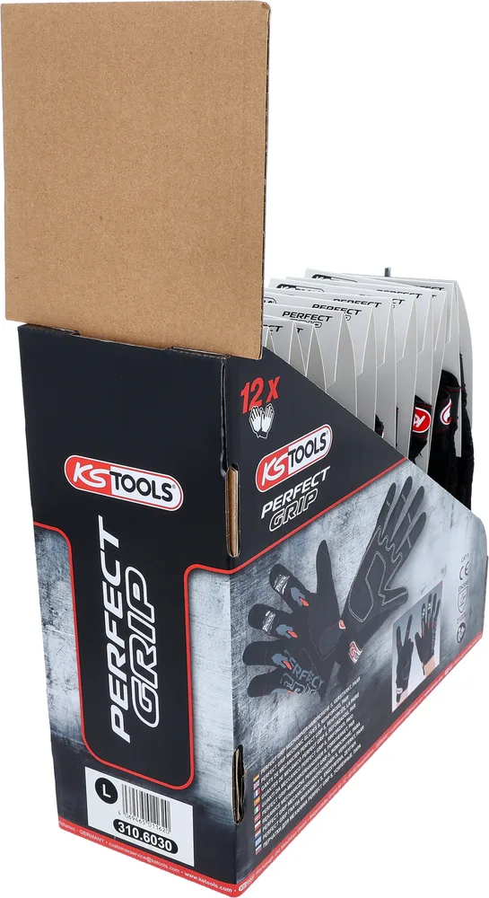 Rukavice pre mechanikov Perfect Grip L, zosilnené, 12 párov KS Tools 310.6030