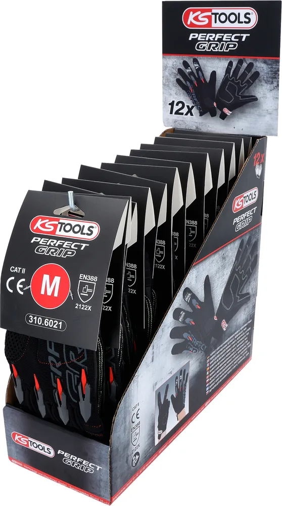 Rukavice pre mechanikov Perfect Grip M, zosilnené, 12 párov KS Tools 310.6020