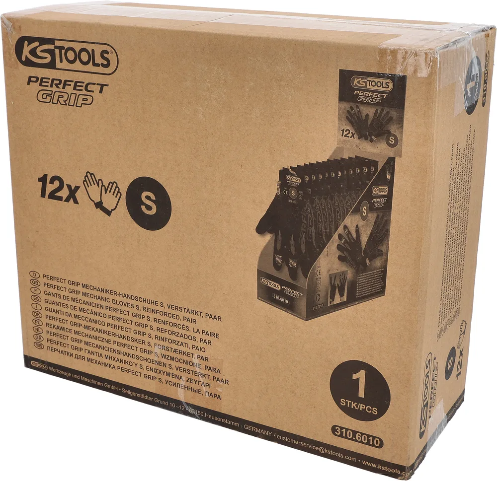 Rukavice pre mechanikov Perfect Grip S, zosilnené, 12 párov KS Tools 310.6010