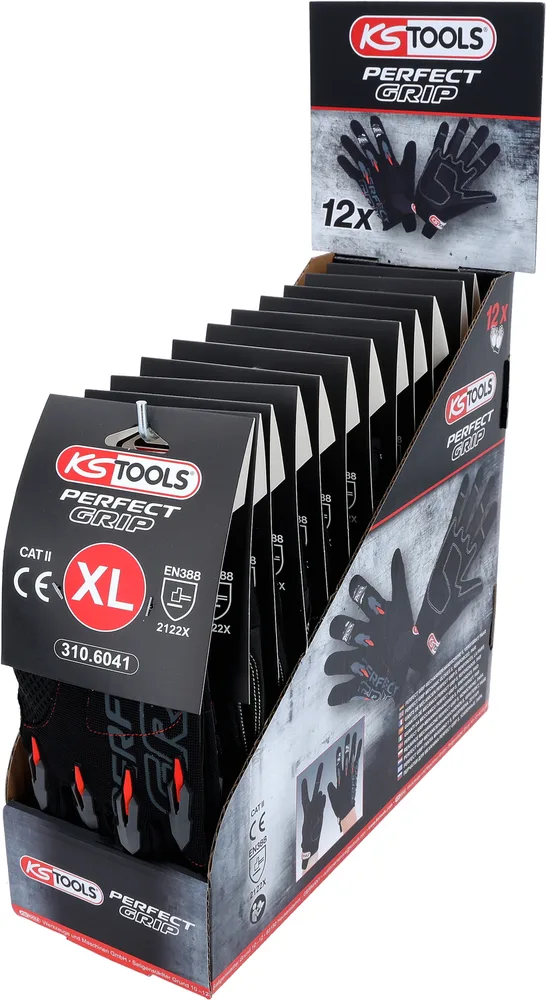 Rukavice pre mechanikov Perfect Grip XL, zosilnené, 12 párov KS Tools 310.6040