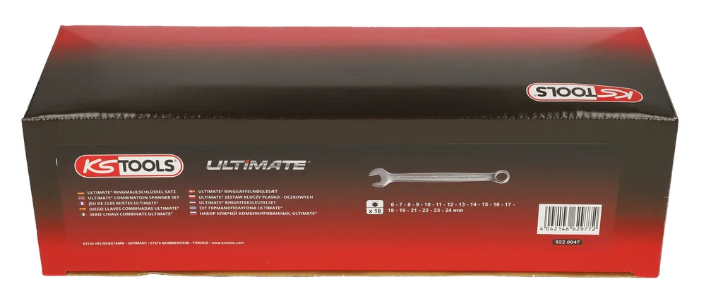 Sada 18 metrických kombinovaných kľúčov, 6 až 24 mm KS Tools 922.0047