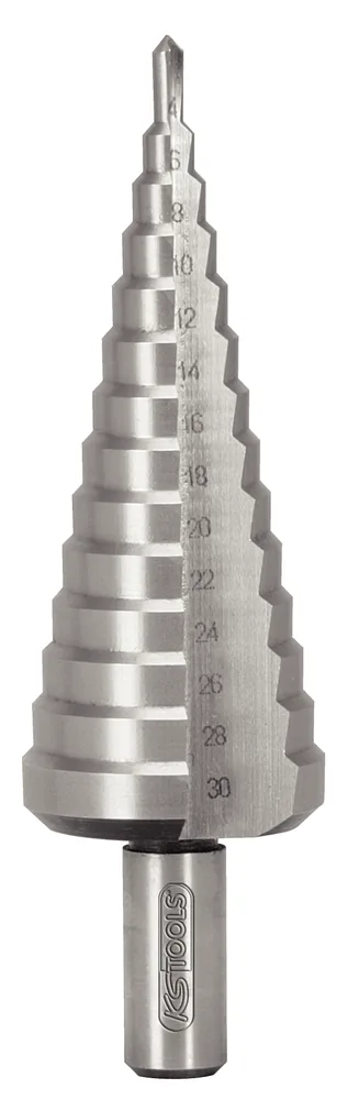 Sada 3 stupňovitých vrtákov HSS na plechy KS Tools 330.2210