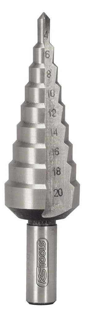 Sada 3 stupňovitých vrtákov HSS na plechy KS Tools 330.2210