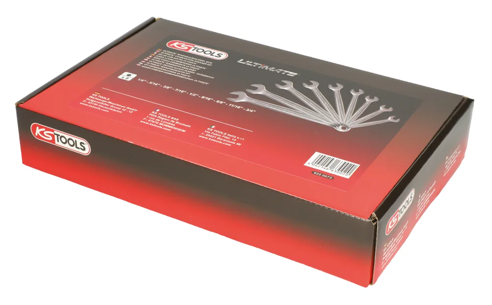 Sada 9 kombinovaných kľúčov v palcových rozmeroch, 1/4'' až 11/16'' KS Tools 922.0073