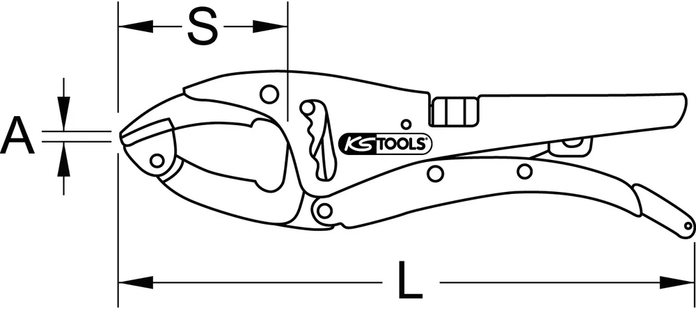 Samosvorné kliešte Pro s dlhými čeľusťami 10", 0–85 mm KS Tools 115.1117