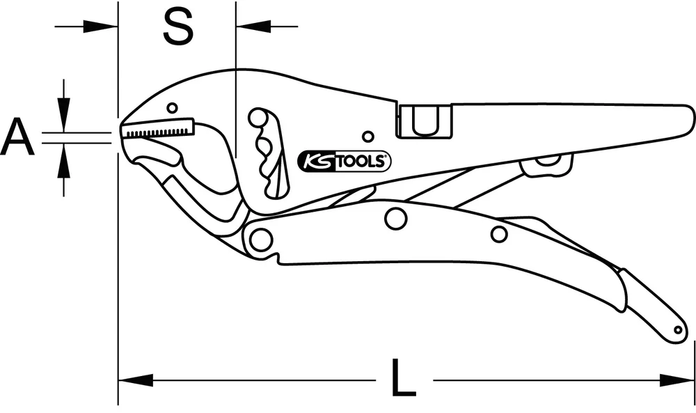 Samosvorné kliešte s ozubenými čeľusťami, 0–55 mm KS Tools 115.1036