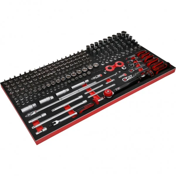 SCS 1/4" + 3/8" súprava kľúčov, 213-dielna, v 1 1/3 penovej vložke KS Tools 813.0213