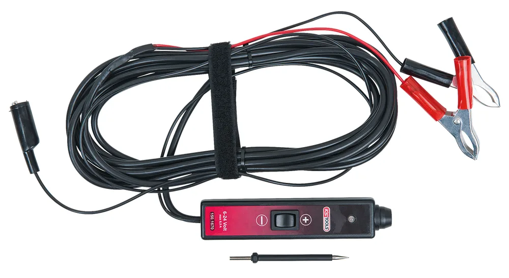 Skúšobná lampa 6–24 V DC s 5 m káblom KS Tools 150.1670