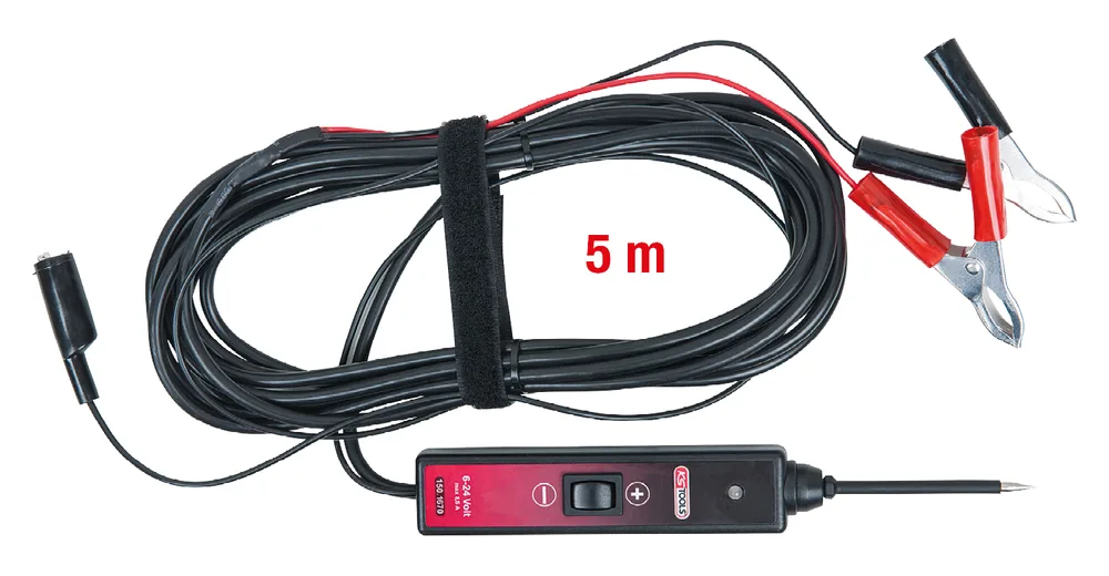 Skúšobná lampa 6–24 V DC s 5 m káblom KS Tools 150.1670