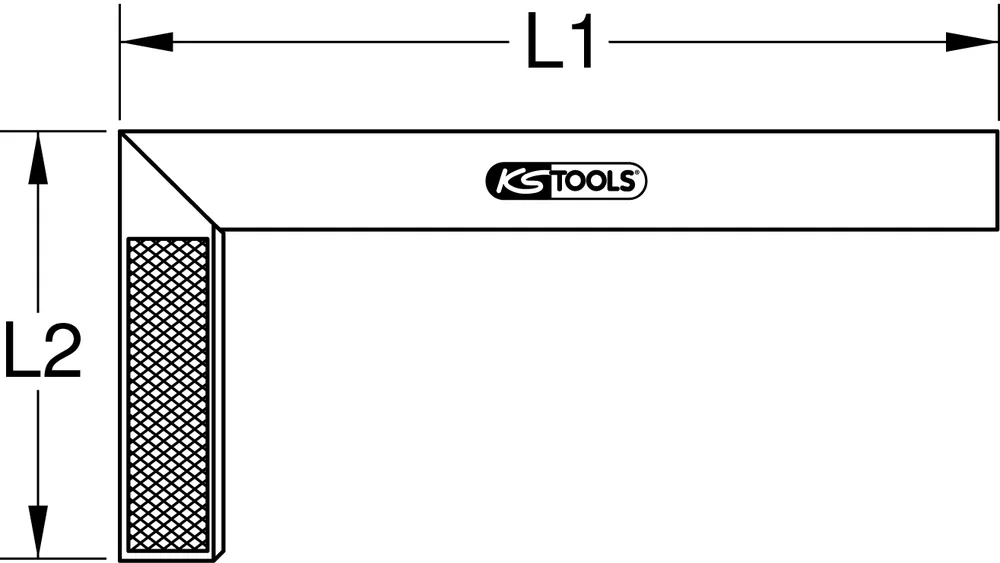 Stolársky uholník s oceľovým jazýčkom, 250 mm KS Tools 300.0220