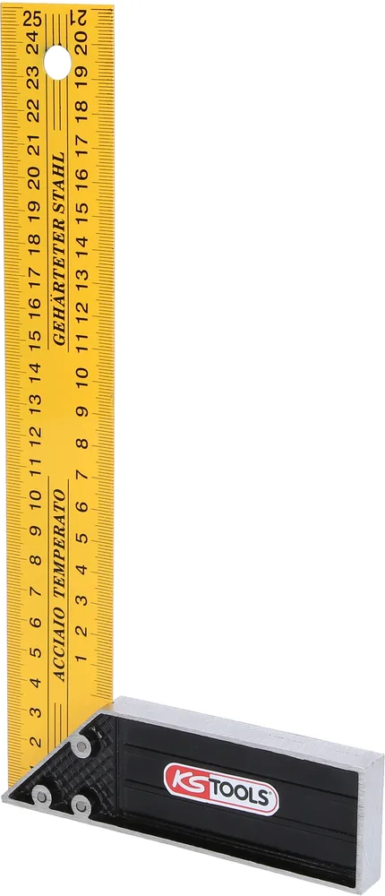 Stolársky uholník s oceľovým jazýčkom, 250 mm KS Tools 300.0220
