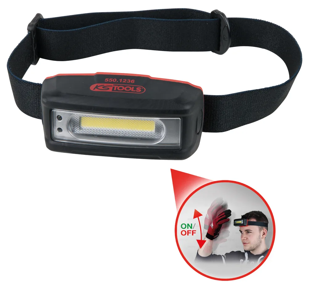STRIPE LED akumulátorová čelovka so snímačom pohybu KS Tools 550.1236