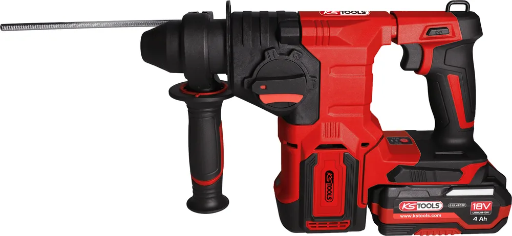 Súprava akumulátorového vŕtacieho kladiva SDS 18 V, 900 W, s 2 akumulátormi a nabíjačkou KS Tools 515.4750F