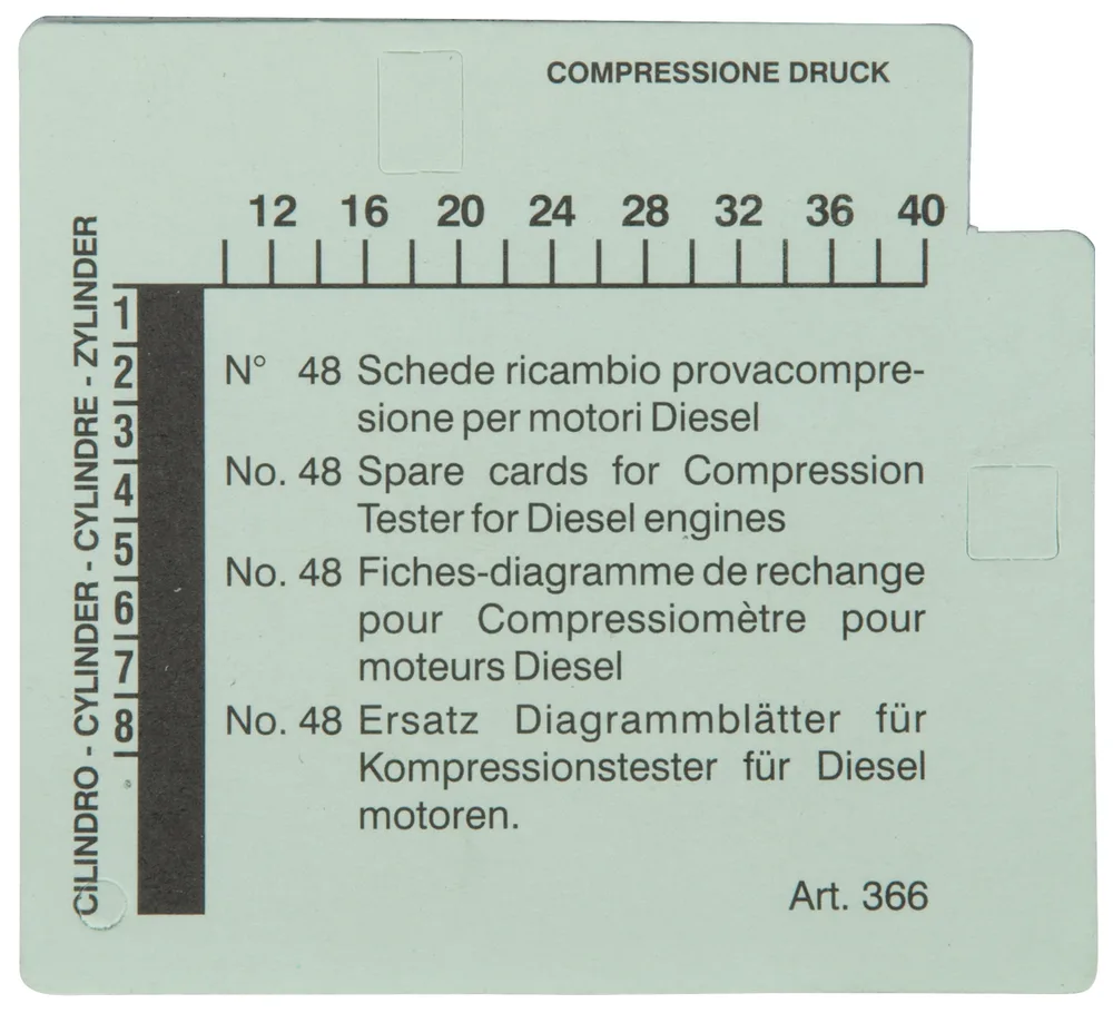 Súprava diagramových máp pre prístroj na kontrolu kompresie dieselových motorov (VPE=48) KS Tools 150.1657