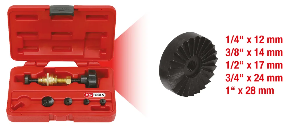 Súprava fréz na sedlá vodovodných batérií 1/4"–1", 6-dielna KS Tools 136.1105