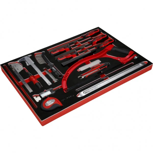 Súprava meradiel / pilníkov v penovej vložke, 28-dielna KS Tools 811.0028