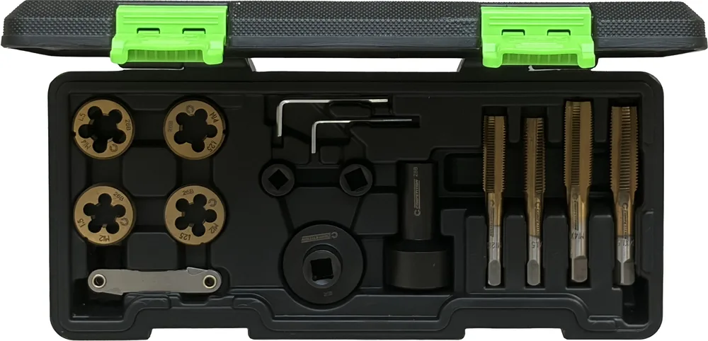 Súprava na opravu závitov skrutiek a matíc kolies COMPETITION 3/8", 15-dielna KS Tools 512.5155