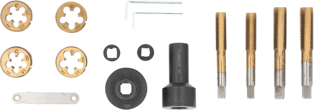 Súprava na opravu závitov skrutiek a matíc kolies COMPETITION 3/8", 15-dielna KS Tools 512.5155