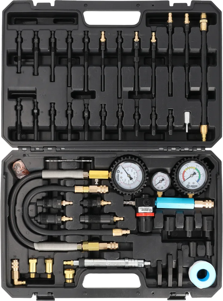 Súprava na testovanie kompresie a tesnosti valcov COMPETITION, 45-dielna KS Tools 512.5110