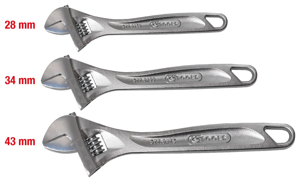 Súprava nastaviteľných kľúčov, 3-dielna KS Tools 577.0399