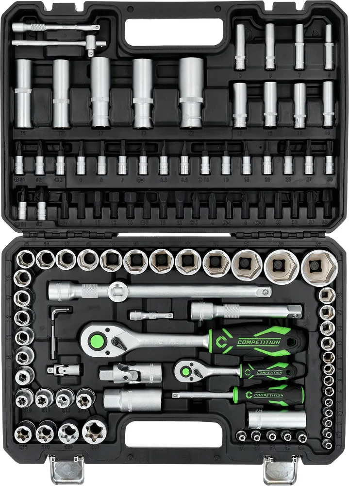 Súprava nástrčných hlavíc a príslušenstva COMPETITION 1/4" a 1/2", 108-dielna KS Tools 512.0108