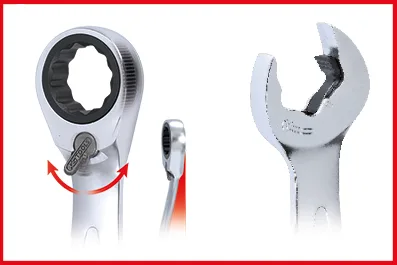 Súprava prepínateľných račňových očkoplochých kľúčov DUO GEAR, 5-dielna KS Tools 503.5905