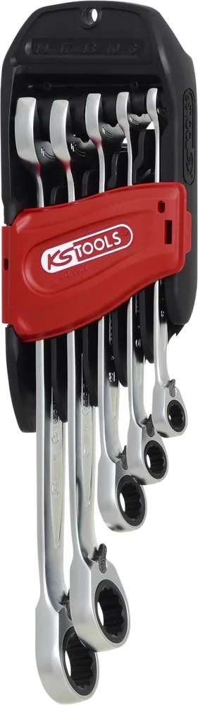 Súprava prepínateľných račňových očkoplochých kľúčov DUO GEAR, 5-dielna KS Tools 503.5905