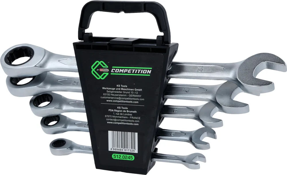 Súprava račňových očkoplochých kľúčov COMPETITION 8–19 mm, 5-dielna KS Tools 512.0245