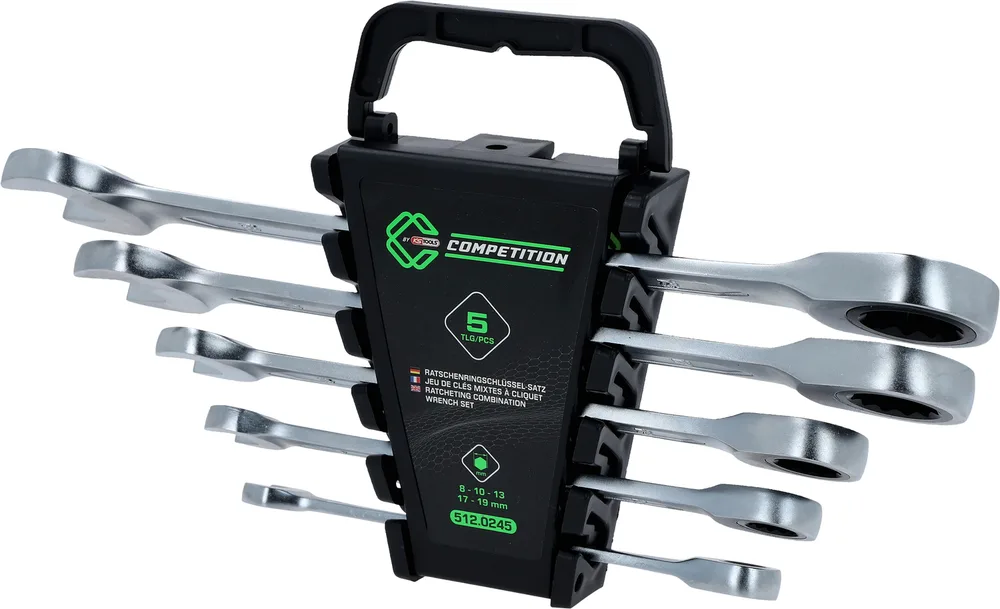 Súprava račňových očkoplochých kľúčov COMPETITION 8–19 mm, 5-dielna KS Tools 512.0245