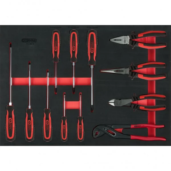 Súprava skrutkovačov a klieští, 12-dielna, v 1/1 penovej vložke KS Tools 711.0013