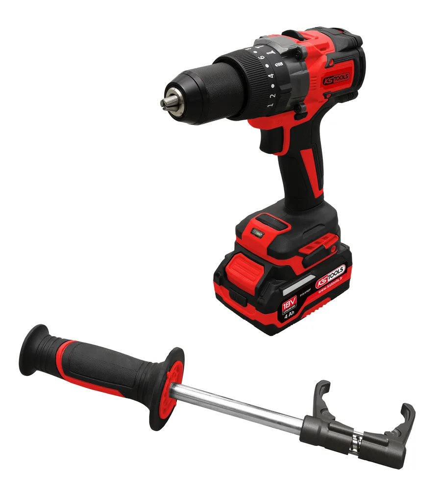 Súprava vŕtačky a skrutkovača 18 V, 2 akumulátory a nabíjačka KS Tools 515.4730F
