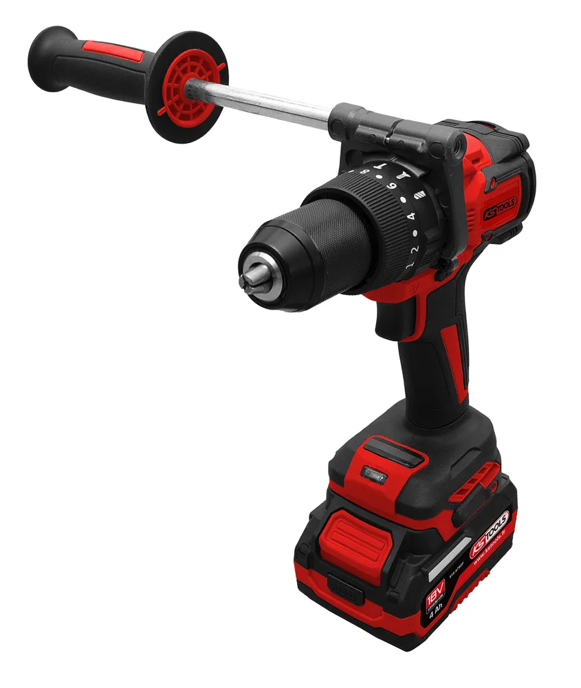 Súprava vŕtačky a skrutkovača 18 V, 2 akumulátory a nabíjačka KS Tools 515.4730F