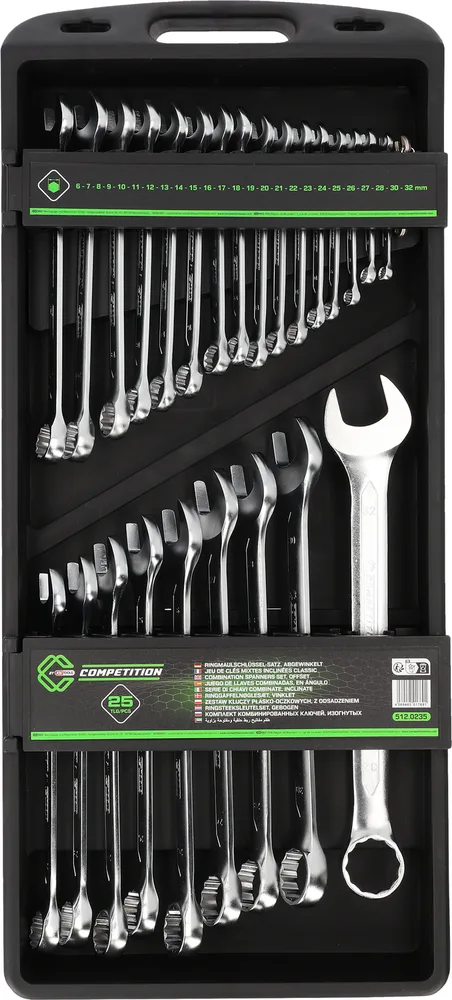 Súprava zahnutých dvojitých očkových kľúčov COMPETITION 6–32 mm, 25-dielna KS Tools 512.0235