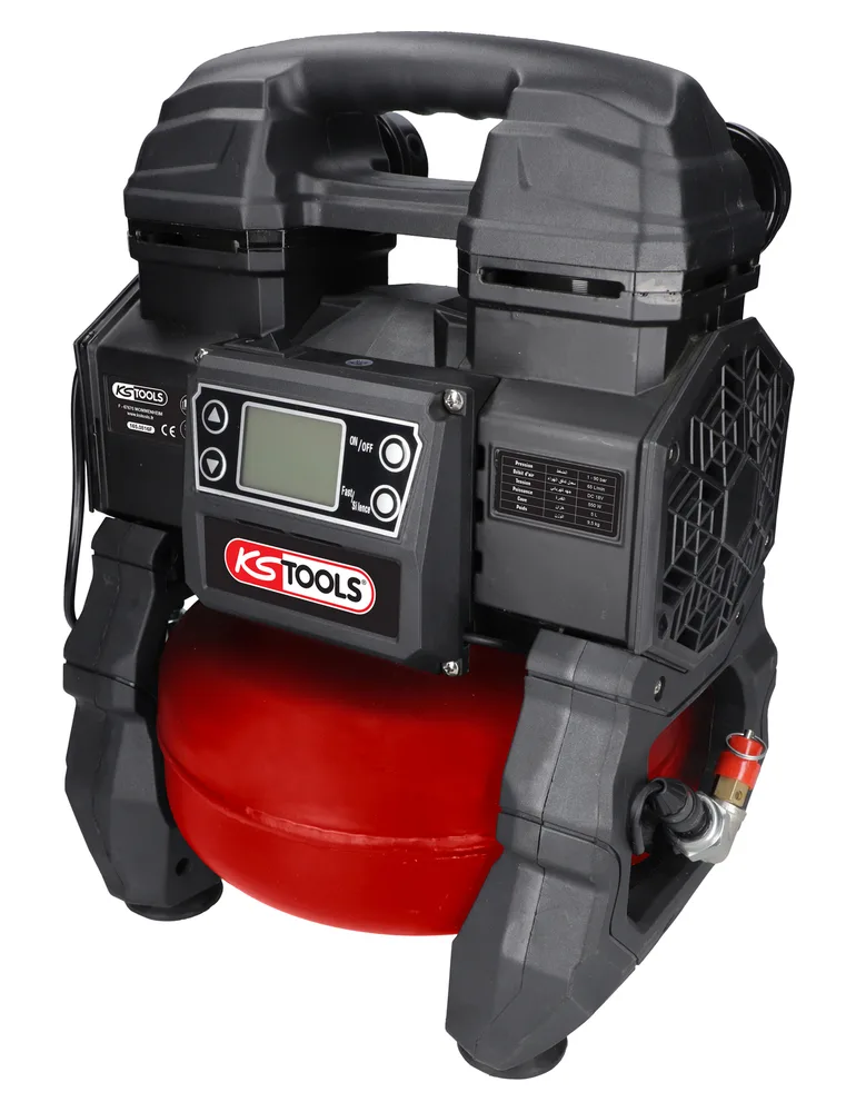 Tichý prenosný kompresor s objemom 5 l na akumulátor KS Tools 165.0816F