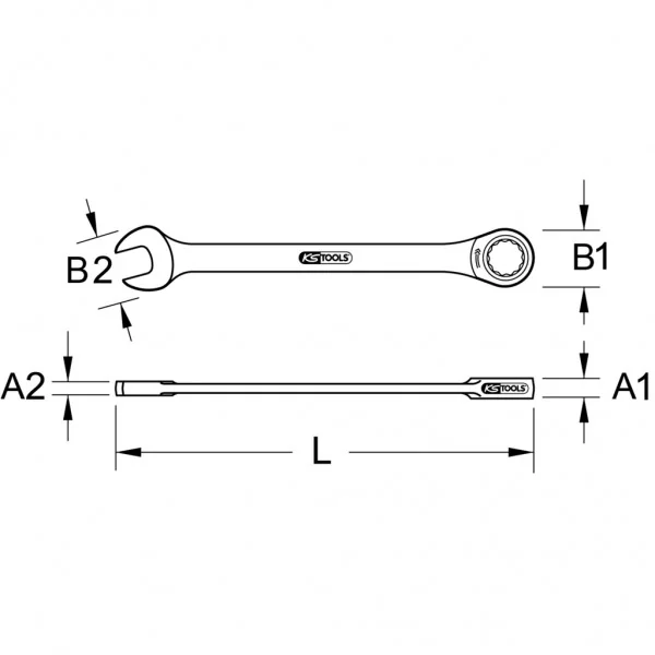 TITANplus očkový kľúč s račňou, 12 mm KS Tools 965.1012