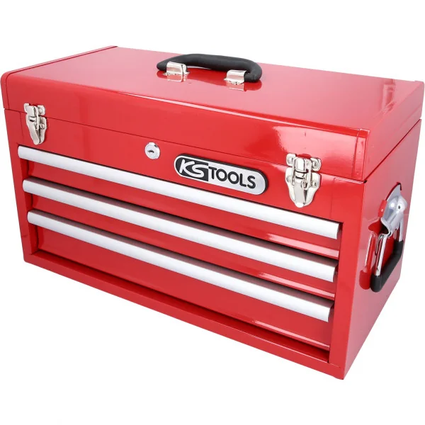 Truhla na náradie s 3 zásuvkami, 508 × 255 × 303 mm, červená KS Tools 891.0003