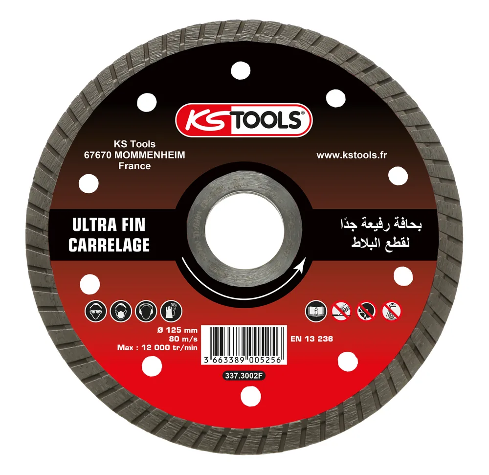 Ultratenký diamantový kotúč na obklady PCW, Ø 125 × 22,23 mm KS Tools 337.3002F
