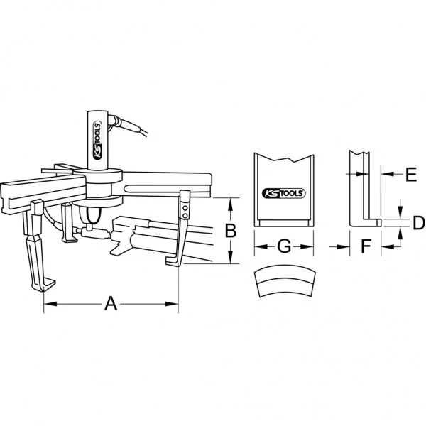 Univerzálny sťahovák, 3-ramenný, 15 t KS Tools 640.2315