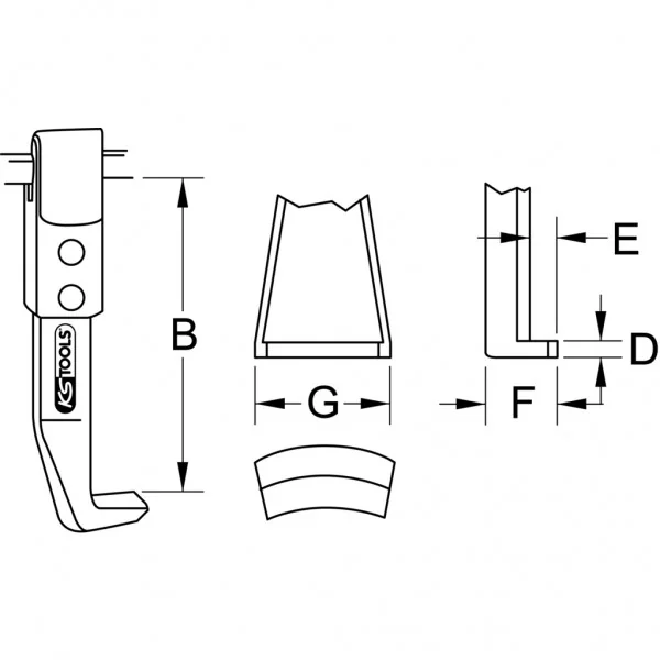 Výškovo nastaviteľný hák sťahováka, 1 000 mm KS Tools 615.3610