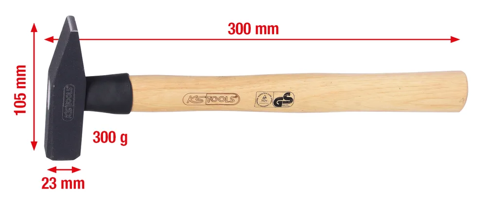 Zámočnícke kladivo s hikorovou násadou, 300 g KS Tools 142.1330