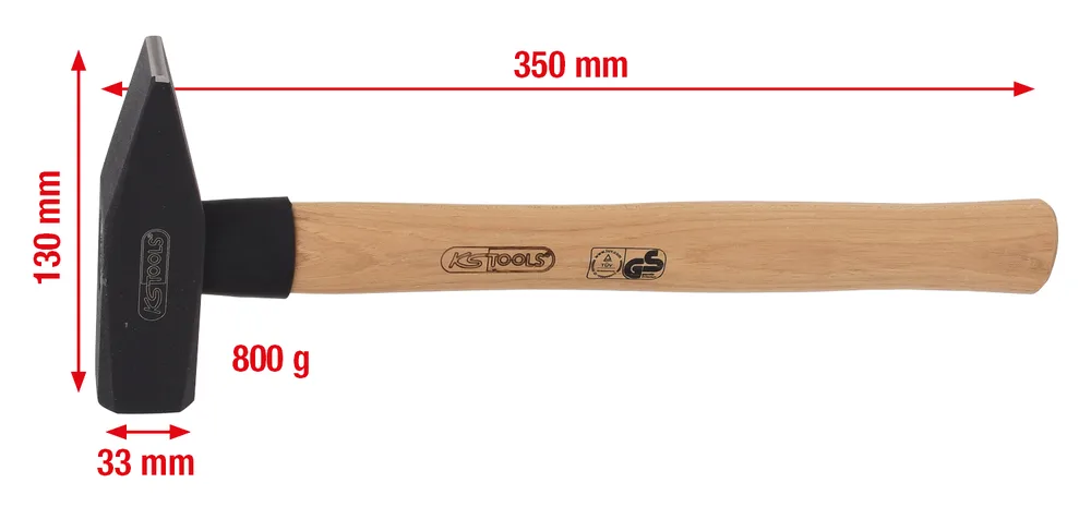 Zámočnícke kladivo s hikorovou násadou, 800 g KS Tools 142.1380