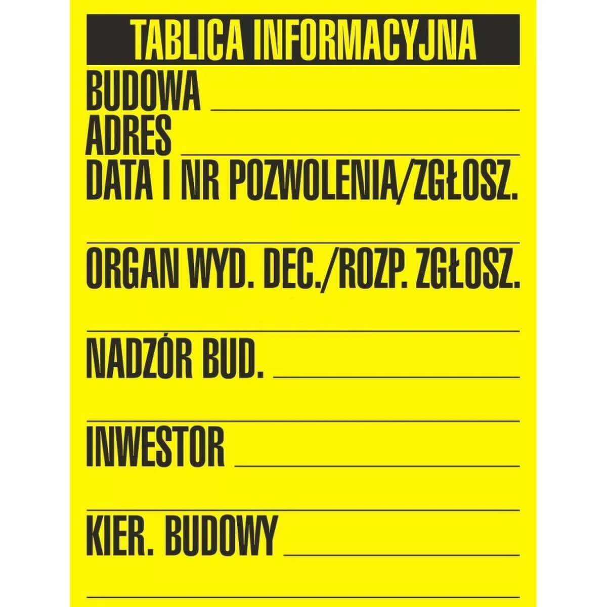 Informačná tabuľa staveniska 49,5 × 65 cm – OA098FFPN
