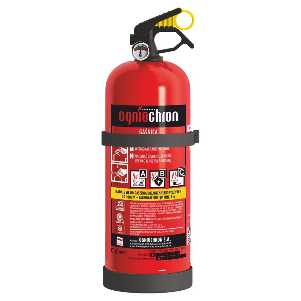 Práškový hasiaci prístroj Procera 2 kg GP 2XABC PM Z WIESZAKIEM