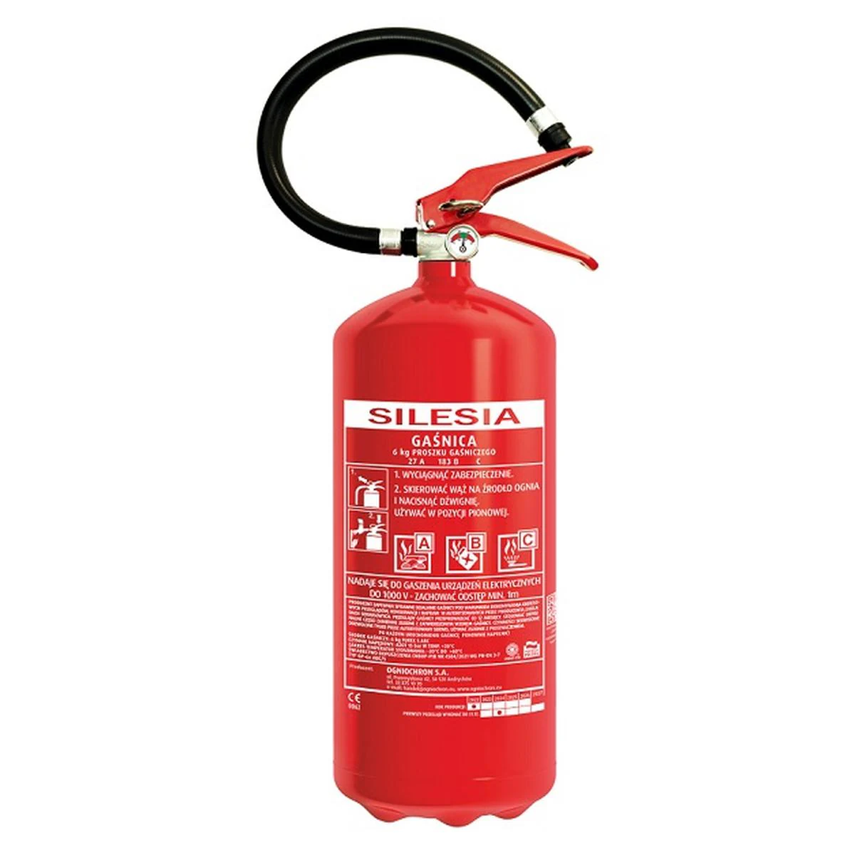 Práškový hasiaci prístroj Procera 6 kg GP 6X ABC SILESIA