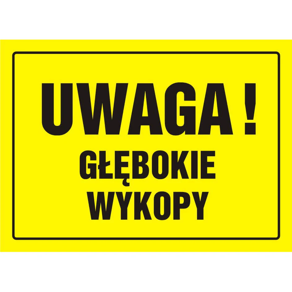 Výstražná značka – pozor, hlboké výkopy – OA007DYPN